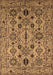 Machine Washable Oriental Brown Traditional Rug, wshurb2344brn