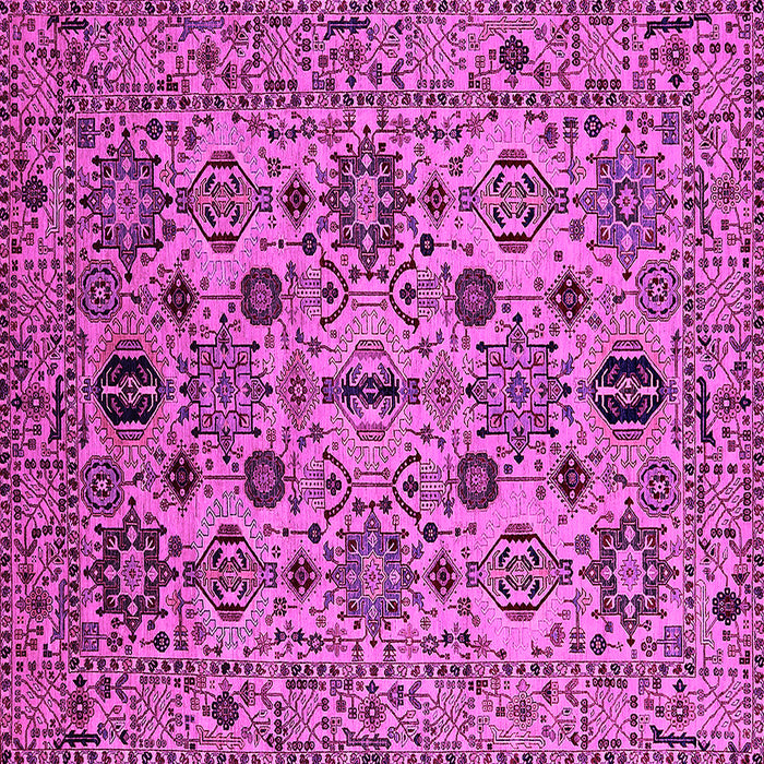 Square Machine Washable Oriental Pink Traditional Rug, wshurb2344pnk