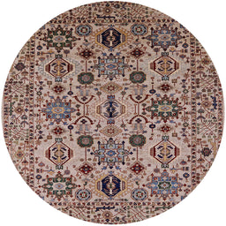 Round Machine Washable Industrial Modern Red Brown Rug, wshurb2344