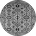 Round Oriental Gray Traditional Rug, urb2344gry