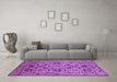 Machine Washable Oriental Purple Traditional Area Rugs in a Living Room, wshurb2344pur