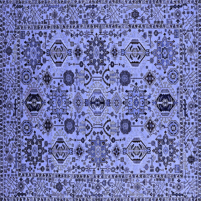 Square Machine Washable Oriental Blue Traditional Rug, wshurb2344blu