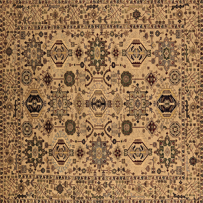 Square Machine Washable Oriental Brown Traditional Rug, wshurb2344brn