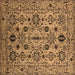 Square Machine Washable Oriental Brown Traditional Rug, wshurb2344brn