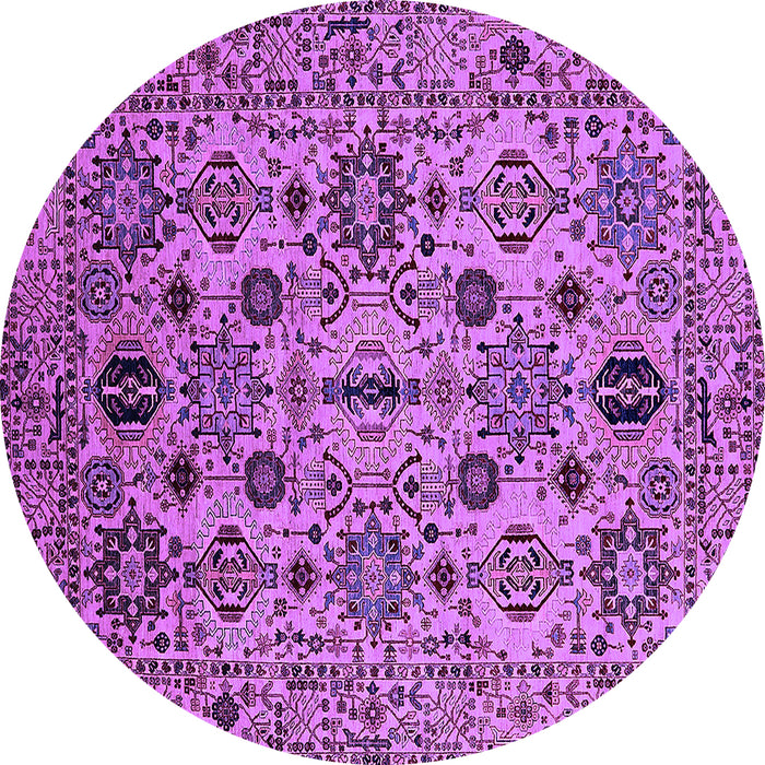 Round Oriental Purple Traditional Rug, urb2344pur