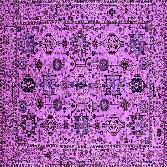 Square Machine Washable Oriental Purple Traditional Area Rugs, wshurb2344pur