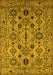 Machine Washable Oriental Yellow Traditional Rug, wshurb2344yw