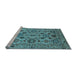 Sideview of Machine Washable Oriental Light Blue Traditional Rug, wshurb2344lblu