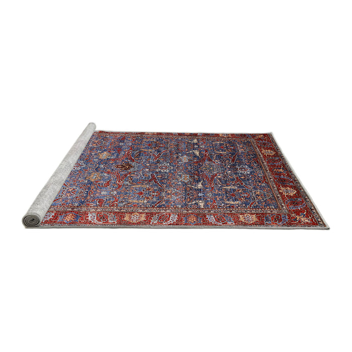 Sideview of Machine Washable Industrial Modern Rosy Brown Pink Rug, wshurb2345