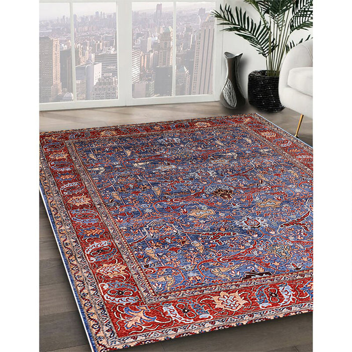 Machine Washable Industrial Modern Rosy Brown Pink Rug in a Family Room, wshurb2345