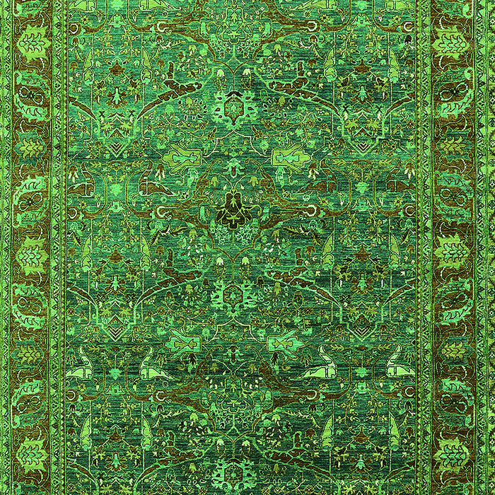 Oriental Green Traditional Rug, urb2345grn