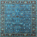 Square Oriental Light Blue Traditional Rug, urb2345lblu