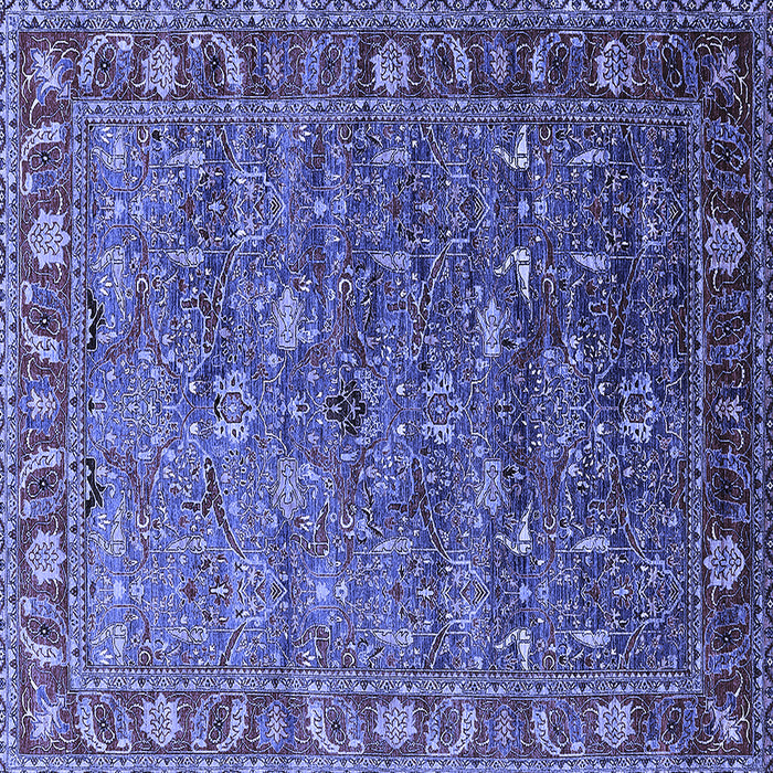 Square Oriental Blue Traditional Rug, urb2345blu