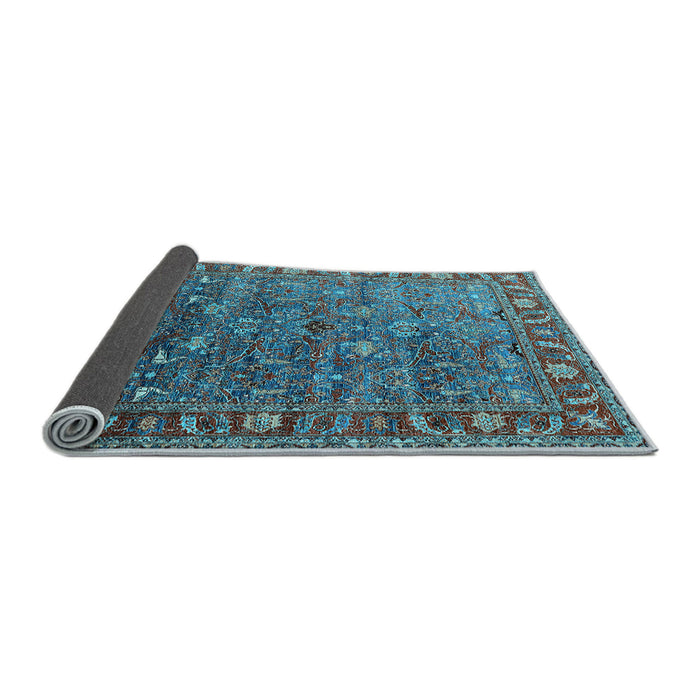 Sideview of Oriental Light Blue Traditional Rug, urb2345lblu