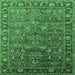 Square Oriental Emerald Green Traditional Rug, urb2345emgrn