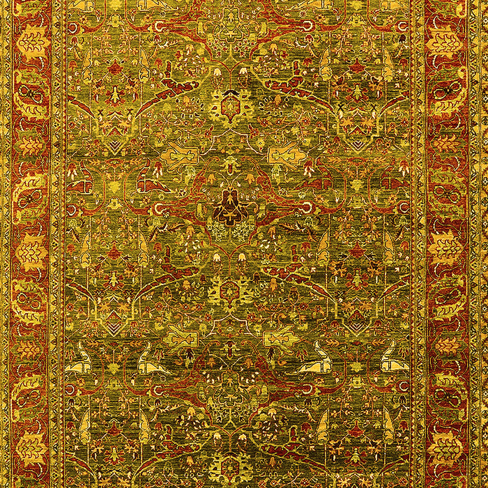 Machine Washable Oriental Yellow Traditional Rug, wshurb2345yw