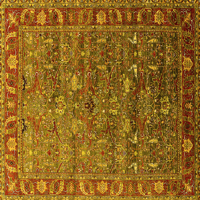 Square Oriental Yellow Traditional Rug, urb2345yw