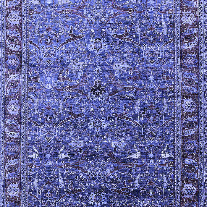 Machine Washable Oriental Blue Traditional Rug, wshurb2345blu