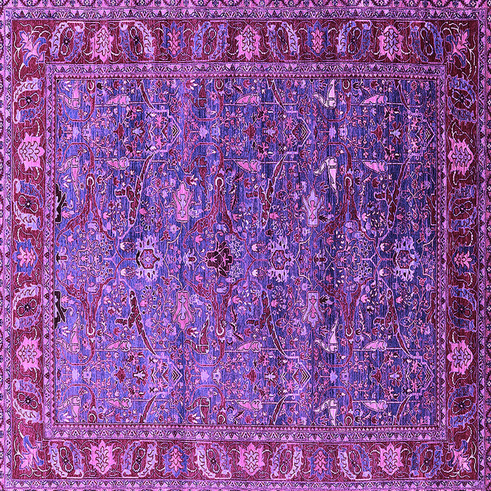 Square Machine Washable Oriental Purple Traditional Area Rugs, wshurb2345pur