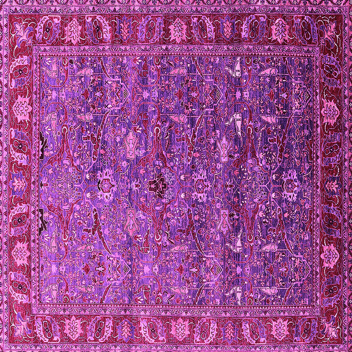Square Machine Washable Oriental Pink Traditional Rug, wshurb2345pnk
