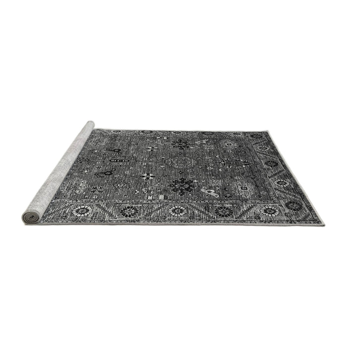 Sideview of Machine Washable Oriental Gray Traditional Rug, wshurb2346gry