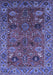 Machine Washable Oriental Blue Traditional Rug, wshurb2346blu