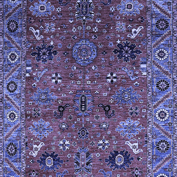Machine Washable Oriental Blue Traditional Rug, wshurb2346blu