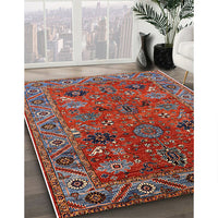 Mid-Century Modern Rose Purple Oriental Rug, urb2346