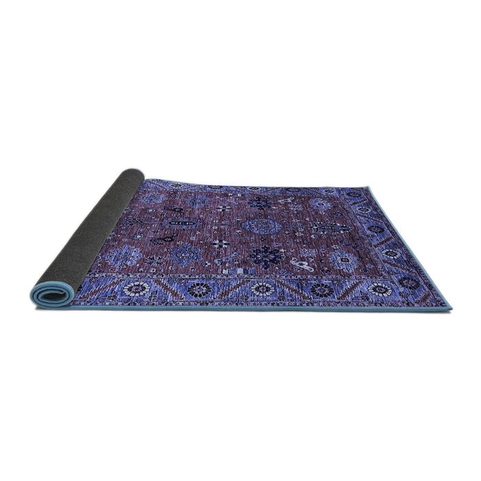 Sideview of Oriental Blue Traditional Rug, urb2346blu