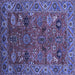 Square Oriental Blue Traditional Rug, urb2346blu