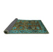 Sideview of Oriental Turquoise Traditional Rug, urb2346turq