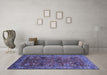 Machine Washable Oriental Blue Traditional Rug in a Living Room, wshurb2346blu