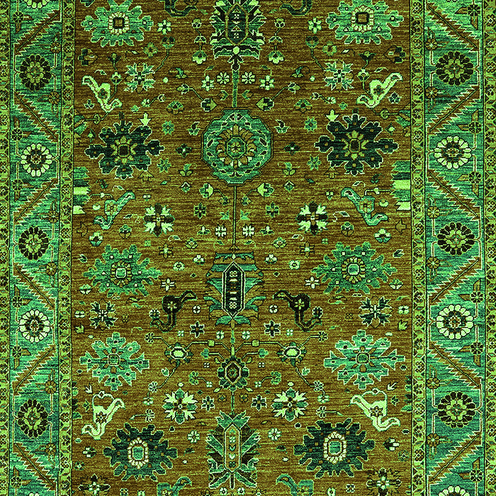 Oriental Green Traditional Rug, urb2346grn
