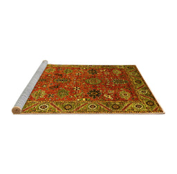 Sideview of Machine Washable Oriental Yellow Traditional Rug, wshurb2346yw