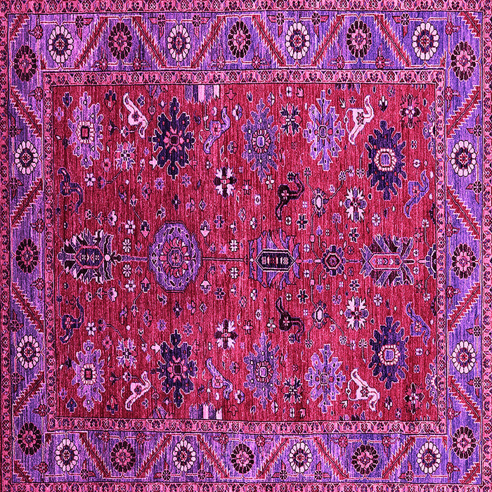 Square Oriental Pink Traditional Rug, urb2346pnk