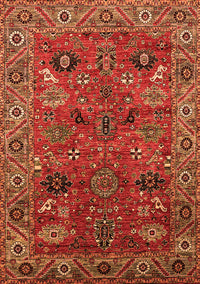 Oriental Orange Traditional Rug, urb2346org