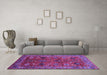Machine Washable Oriental Purple Traditional Area Rugs in a Living Room, wshurb2346pur
