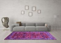 Machine Washable Oriental Purple Traditional Rug, wshurb2346pur