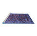 Sideview of Machine Washable Oriental Blue Traditional Rug, wshurb2346blu