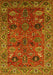 Machine Washable Oriental Yellow Traditional Rug, wshurb2346yw