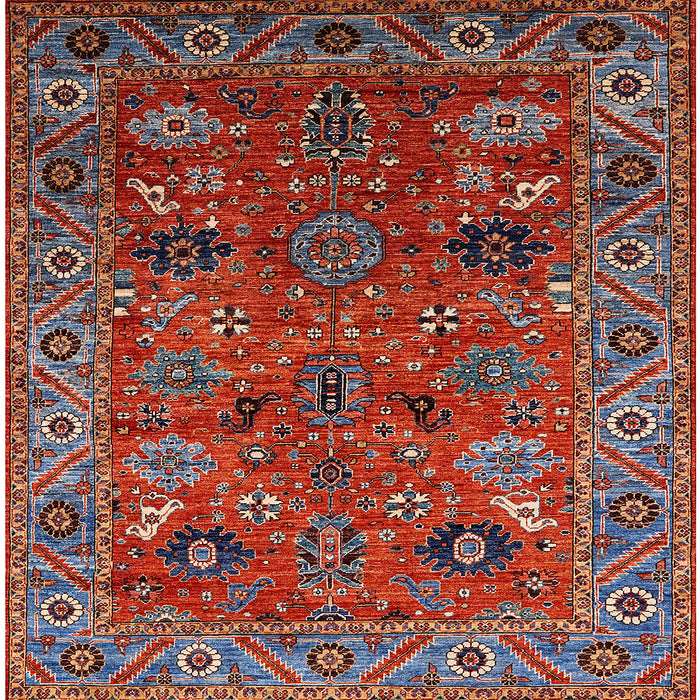 Square Mid-Century Modern Rose Purple Oriental Rug, urb2346