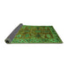 Sideview of Oriental Green Traditional Rug, urb2346grn