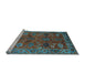 Sideview of Machine Washable Oriental Light Blue Traditional Rug, wshurb2346lblu