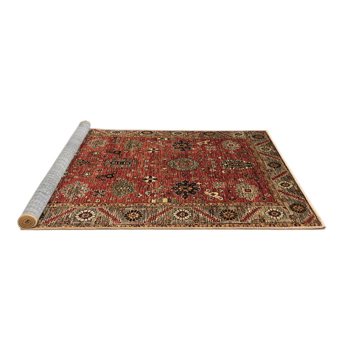 Sideview of Machine Washable Oriental Brown Traditional Rug, wshurb2346brn