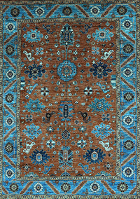 Oriental Light Blue Traditional Rug, urb2346lblu