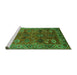 Sideview of Machine Washable Oriental Green Traditional Area Rugs, wshurb2346grn