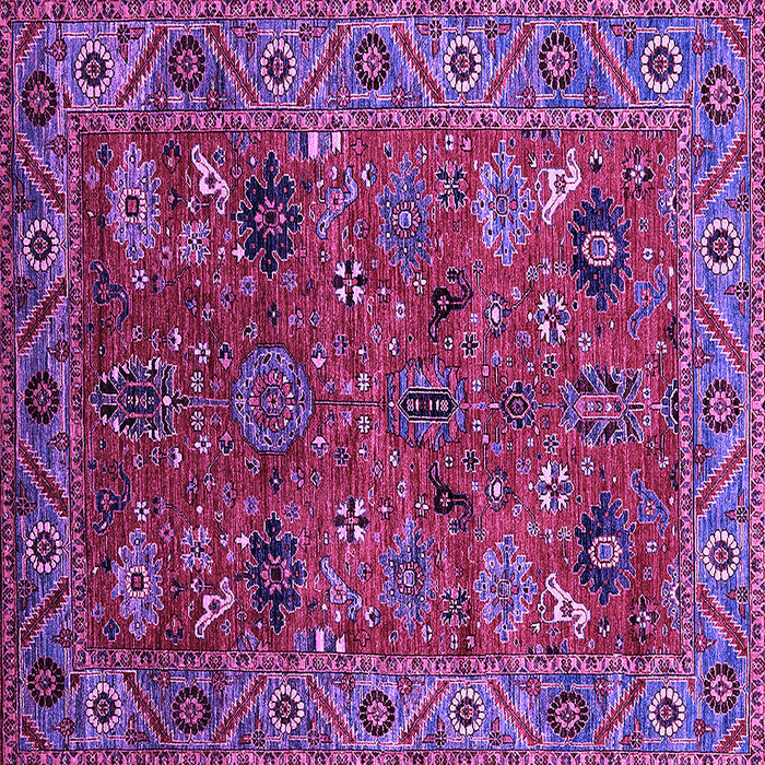 Square Machine Washable Oriental Purple Traditional Area Rugs, wshurb2346pur