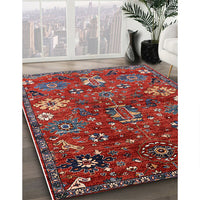 Mid-Century Modern Rose Purple Oriental Rug, urb2347