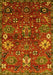 Machine Washable Oriental Yellow Industrial Rug, wshurb2347yw