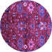 Round Oriental Purple Industrial Rug, urb2347pur